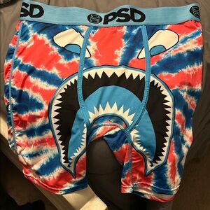 PSD Tie-Dye Shark Print Boxer Briefs